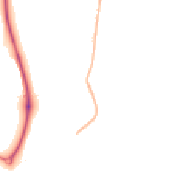 Night-time road noise heatmap for NG16 2SA