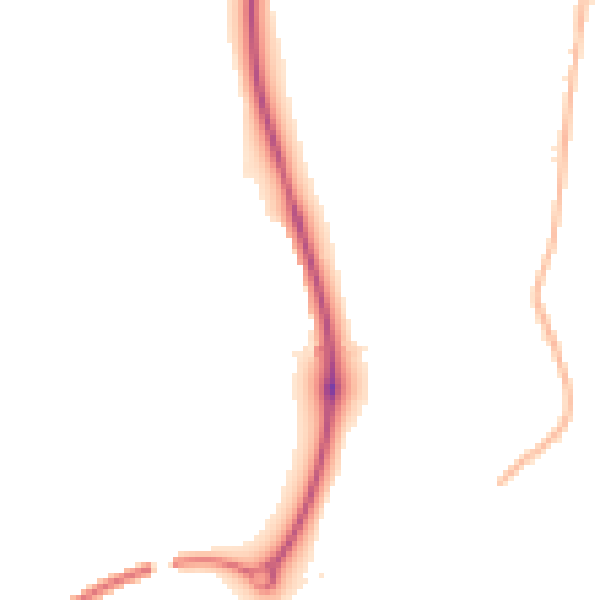 Night-time road noise heatmap for NG16 2SE