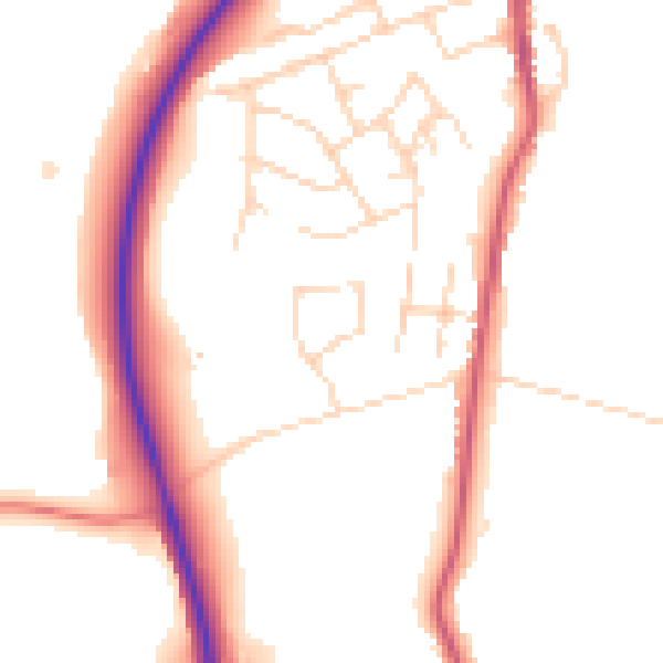 Daytime road noise heatmap for NG16 2SG