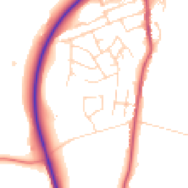Daytime road noise heatmap for NG16 2SH