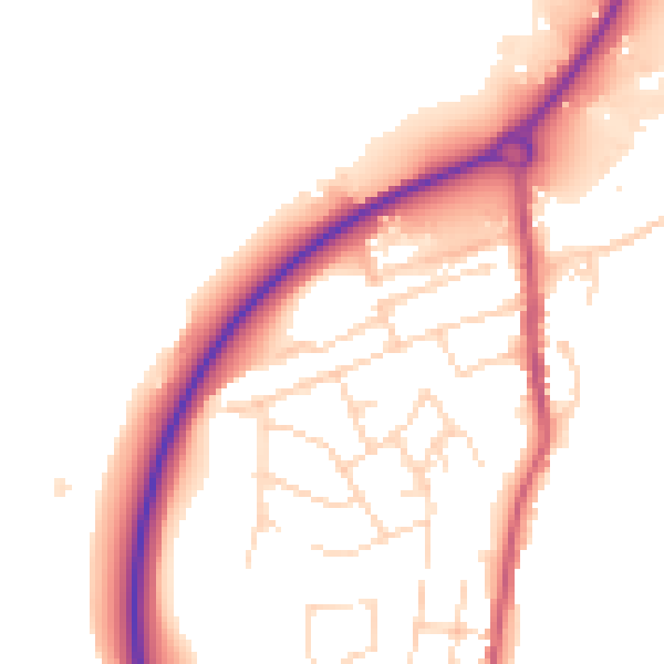 Daytime road noise heatmap for NG16 2SY