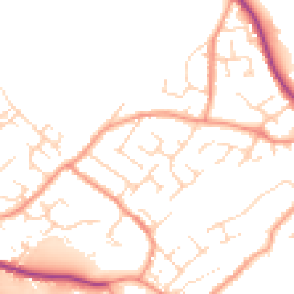Daytime road noise heatmap for NG16 2TP