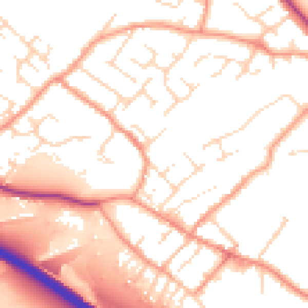 Daytime road noise heatmap for NG16 2TR