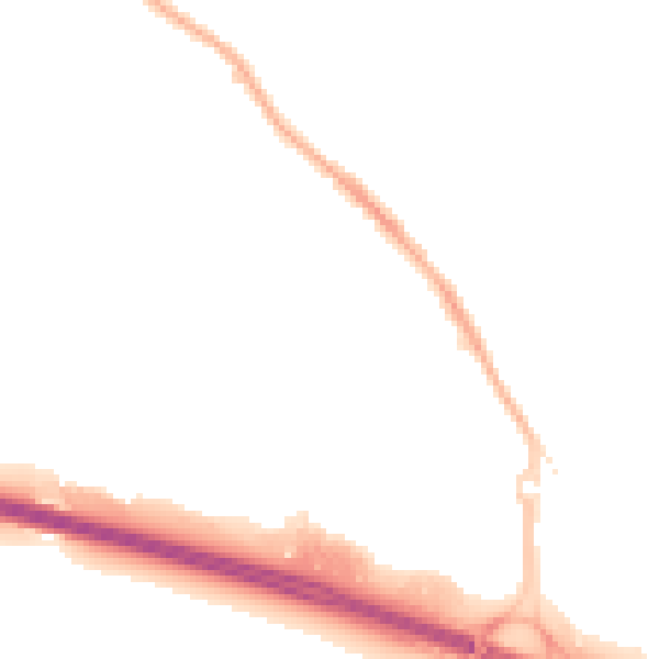 Night-time road noise heatmap for NG16 2UB