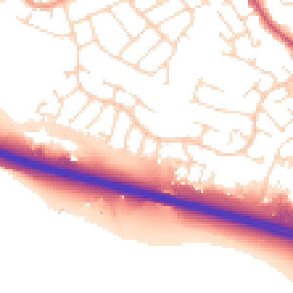 Daytime road noise heatmap for NG16 2UH