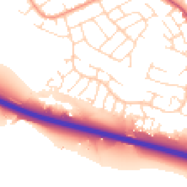 Daytime road noise heatmap for NG16 2UL