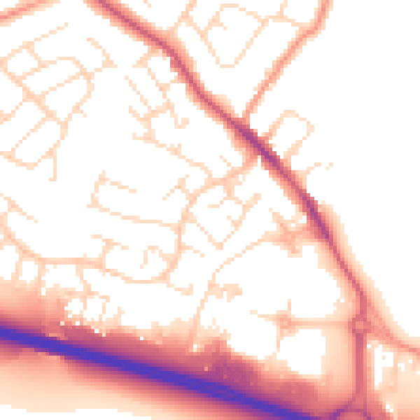 Daytime road noise heatmap for NG16 2UR