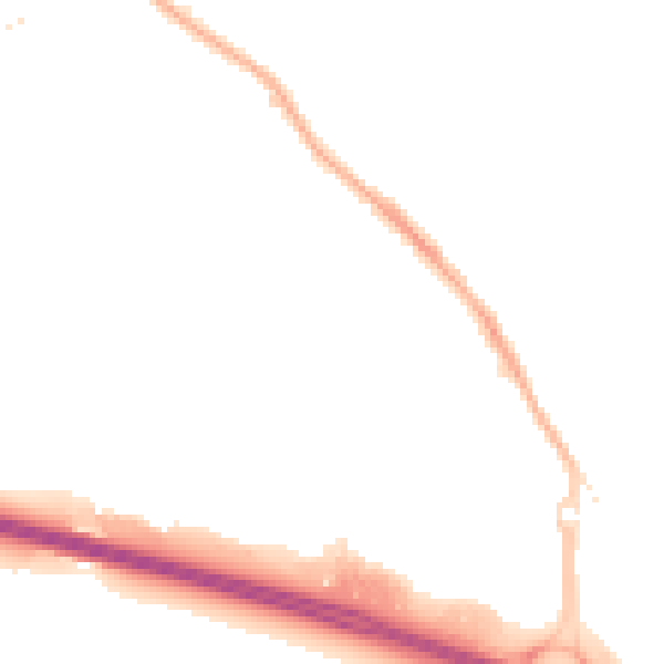 Night-time road noise heatmap for NG16 2UR
