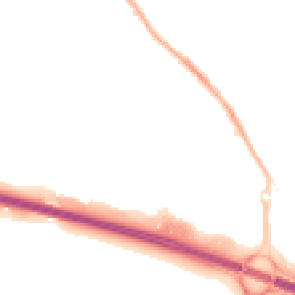Night-time road noise heatmap for NG16 2WB