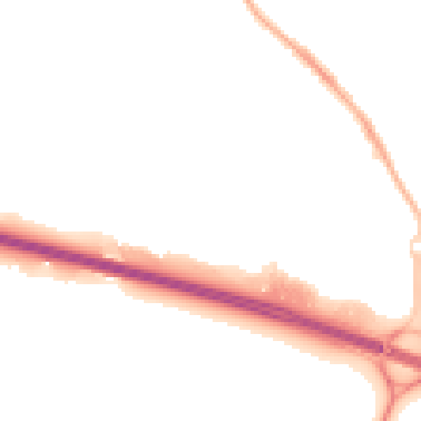 Night-time road noise heatmap for NG16 2WE