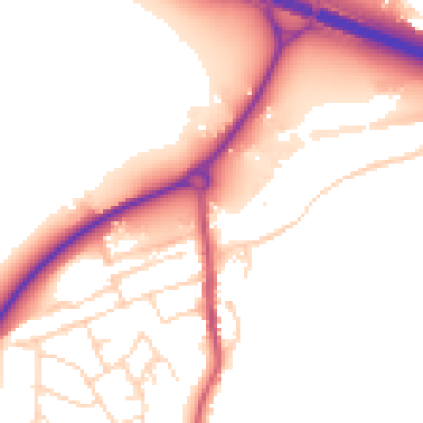 Daytime road noise heatmap for NG16 2WH