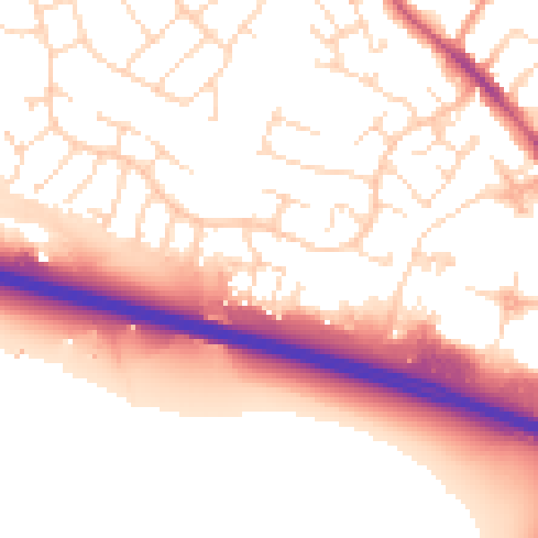 Daytime road noise heatmap for NG16 2WT
