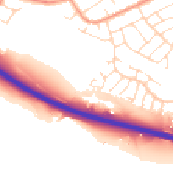 Daytime road noise heatmap for NG16 2YN