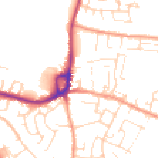 Daytime road noise heatmap for NG16 3AX