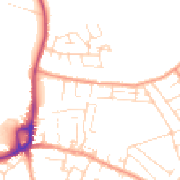 Daytime road noise heatmap for NG16 3EF