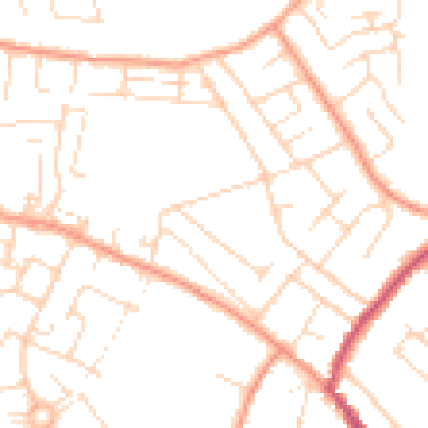Daytime road noise heatmap for NG16 3FA