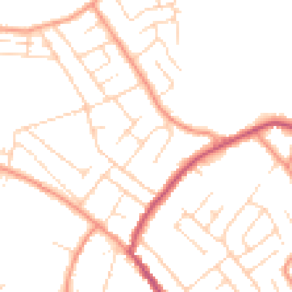 Daytime road noise heatmap for NG16 3FF