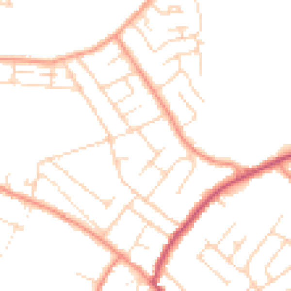Daytime road noise heatmap for NG16 3FL