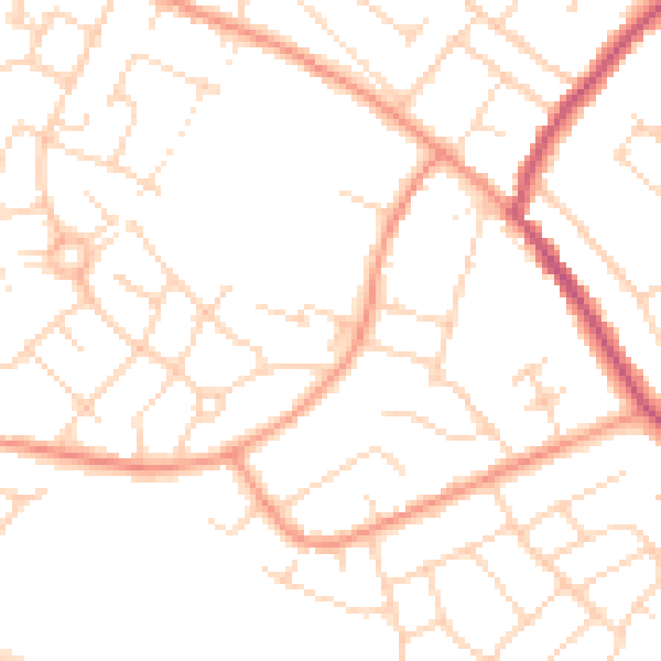 Daytime road noise heatmap for NG16 3HQ