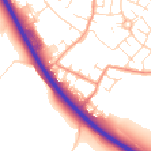 Daytime road noise heatmap for NG16 3HZ
