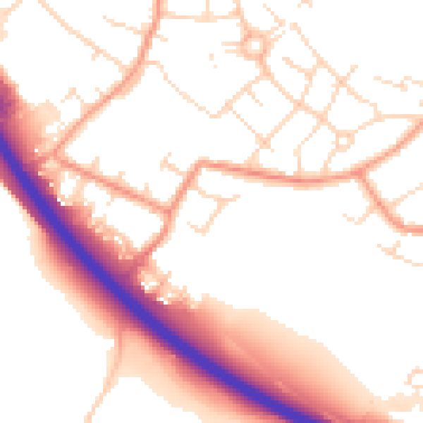 Daytime road noise heatmap for NG16 3JY