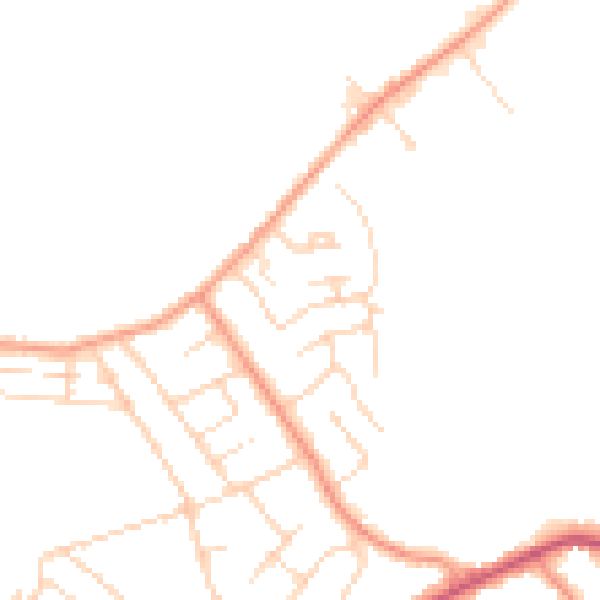 Daytime road noise heatmap for NG16 3NH