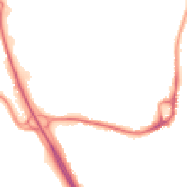 Night-time road noise heatmap for NG16 3PL
