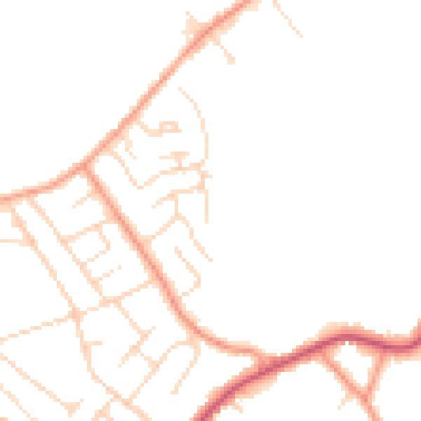 Daytime road noise heatmap for NG16 3RF