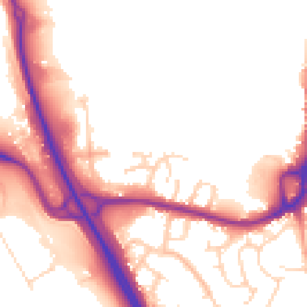 Daytime road noise heatmap for NG16 3RT