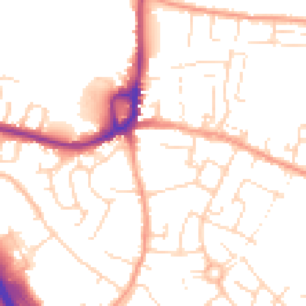 Daytime road noise heatmap for NG16 3TR