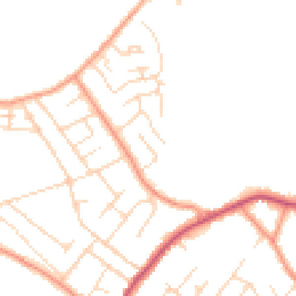 Daytime road noise heatmap for NG16 3TS
