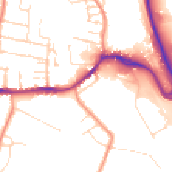 Daytime road noise heatmap for NG16 4AP