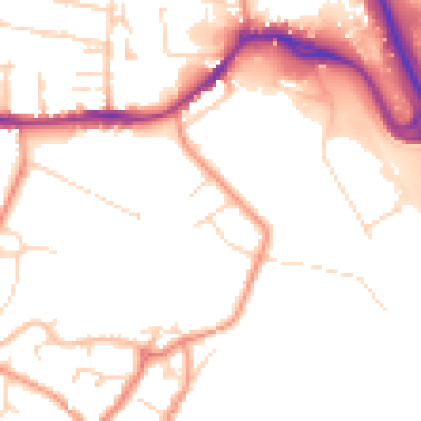 Daytime road noise heatmap for NG16 4AU
