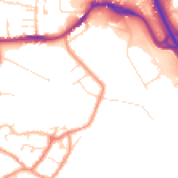 Daytime road noise heatmap for NG16 4AX