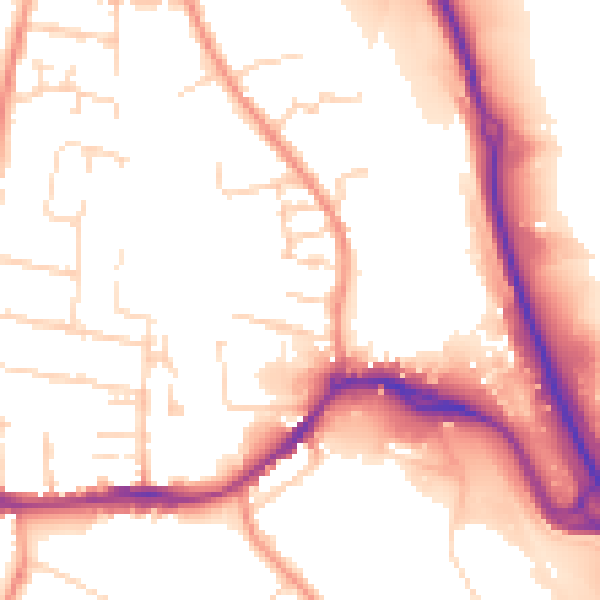 Daytime road noise heatmap for NG16 4EG