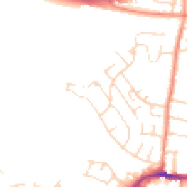 Daytime road noise heatmap for NG16 4FR