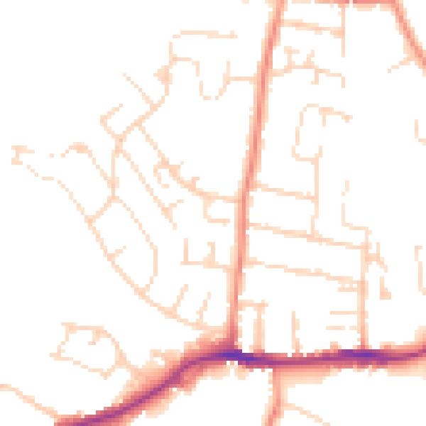 Daytime road noise heatmap for NG16 4GS