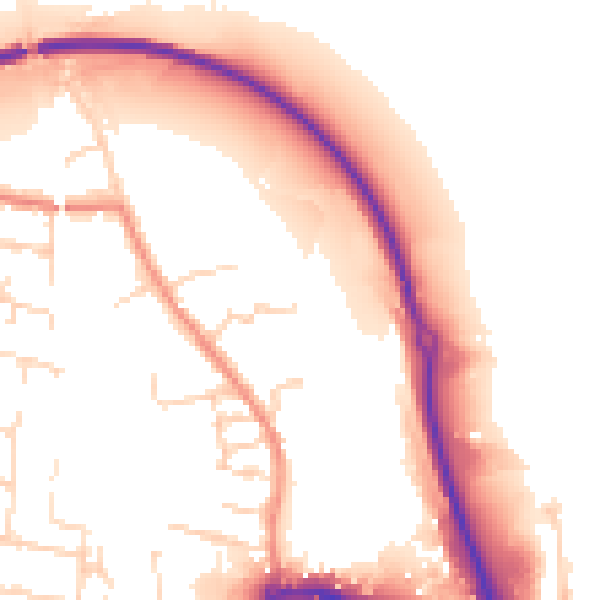 Daytime road noise heatmap for NG16 4JE