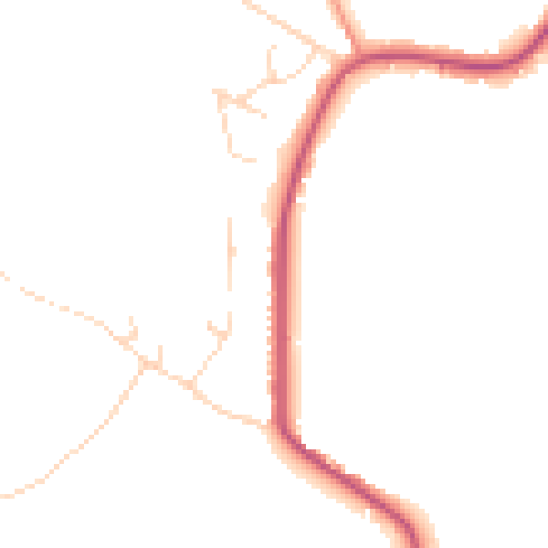 Daytime road noise heatmap for NG16 5AB