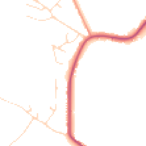Daytime road noise heatmap for NG16 5AD