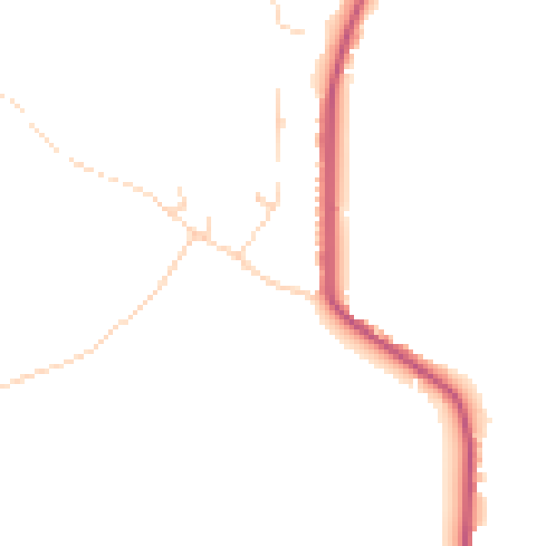 Daytime road noise heatmap for NG16 5AH
