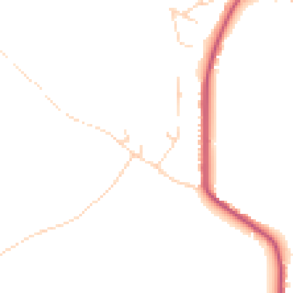 Daytime road noise heatmap for NG16 5AQ