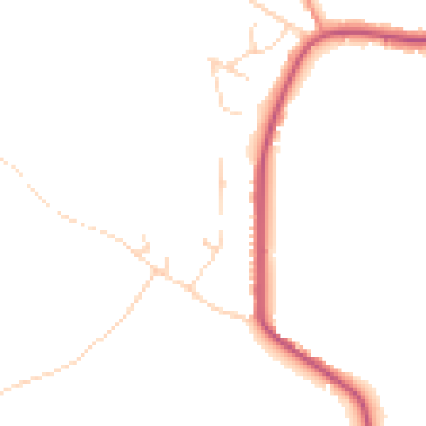 Daytime road noise heatmap for NG16 5AR
