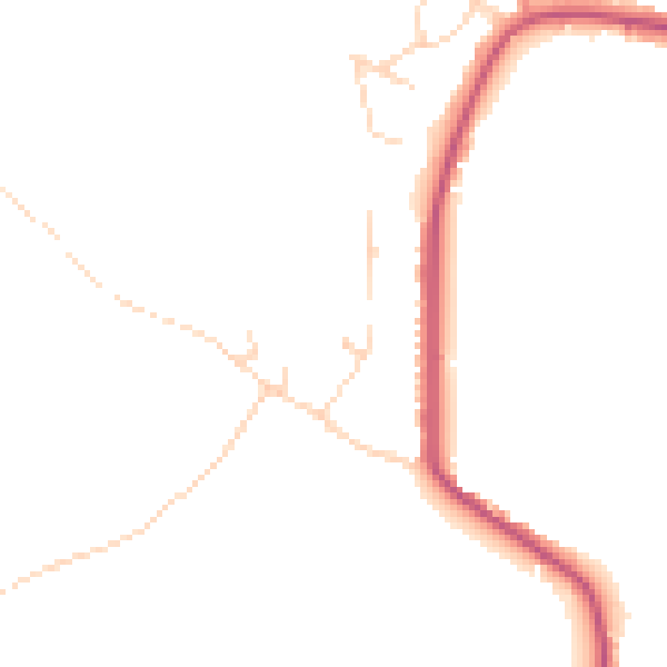 Daytime road noise heatmap for NG16 5AS