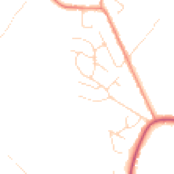Daytime road noise heatmap for NG16 5AU