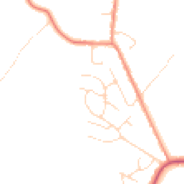 Daytime road noise heatmap for NG16 5AW