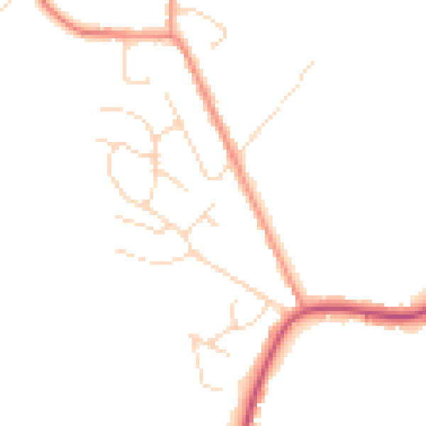 Daytime road noise heatmap for NG16 5BA