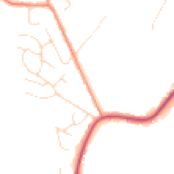 Daytime road noise heatmap for NG16 5BD