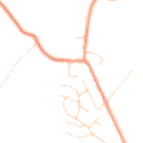 Daytime road noise heatmap for NG16 5BH