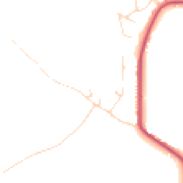 Daytime road noise heatmap for NG16 5BL